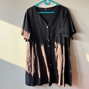 Black button up dress